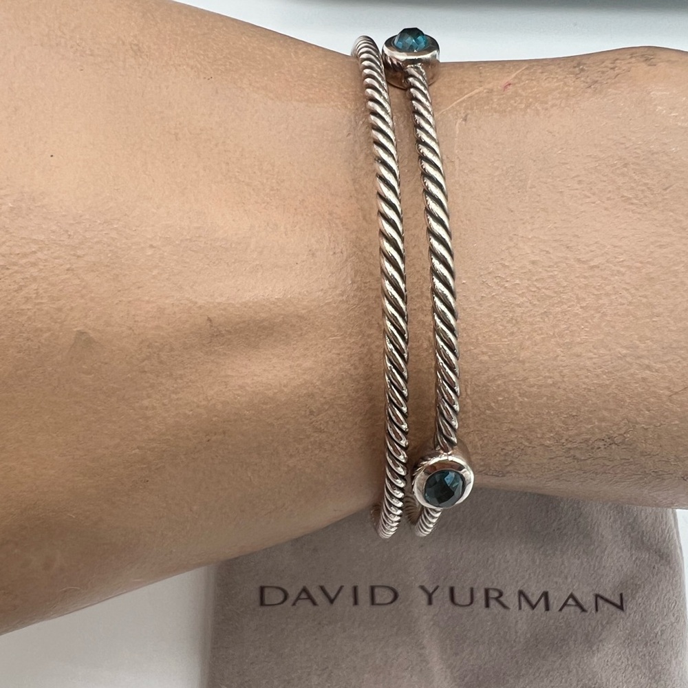🔴Authentic DAVID YURMAN confetti 2 Silver Cable Bracelets🔴 - Picture 8 of 8